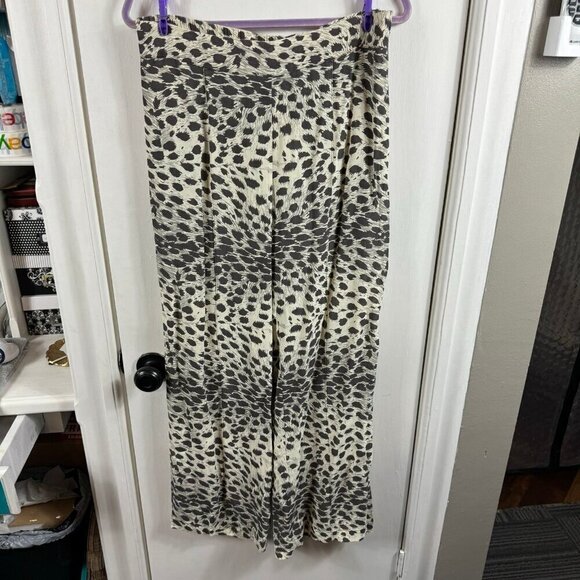 Sea New York leopard cheetah print wide leg stretchy waist cropped pants - Picture 2 of 9